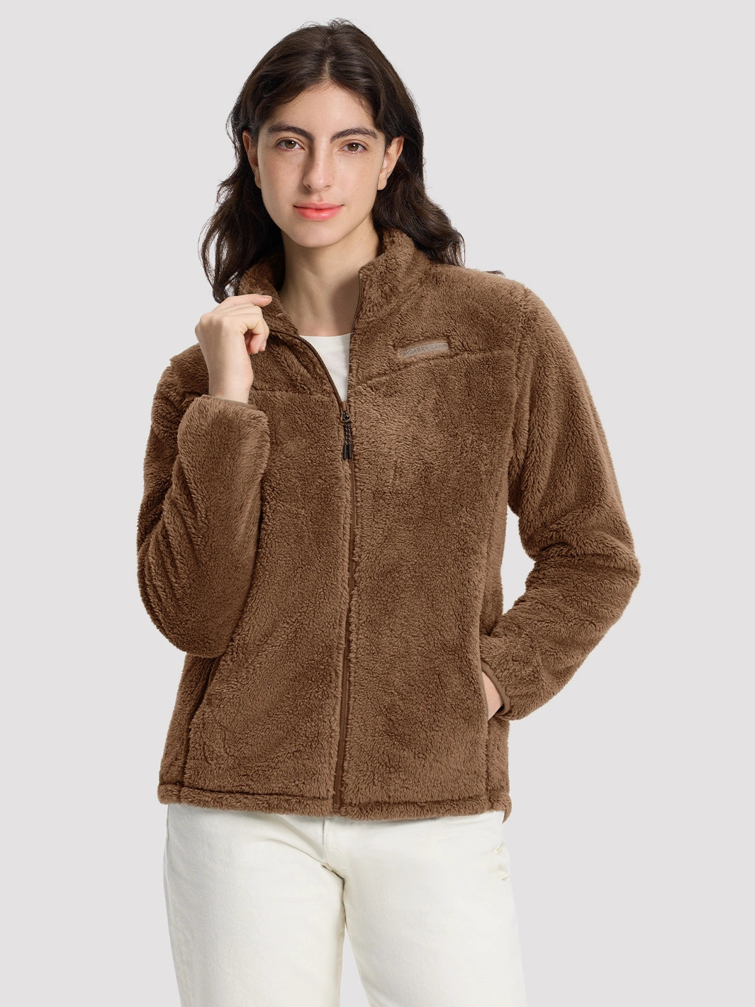 Women's Stand-Collar Coral Fleece Jacket PIONEER CAMP