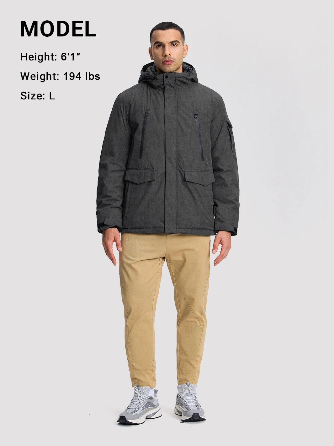 Men's 9-Pocket Hooded Fleece-Lined Winter Parka PIONEER CAMP