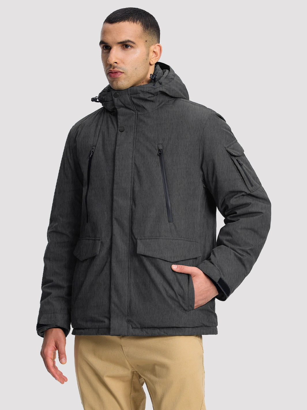 Men's 9-Pocket Hooded Fleece-Lined Winter Parka PIONEER CAMP