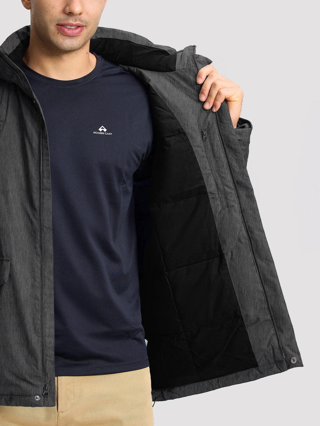 Men's 9-Pocket Hooded Fleece-Lined Winter Parka PIONEER CAMP