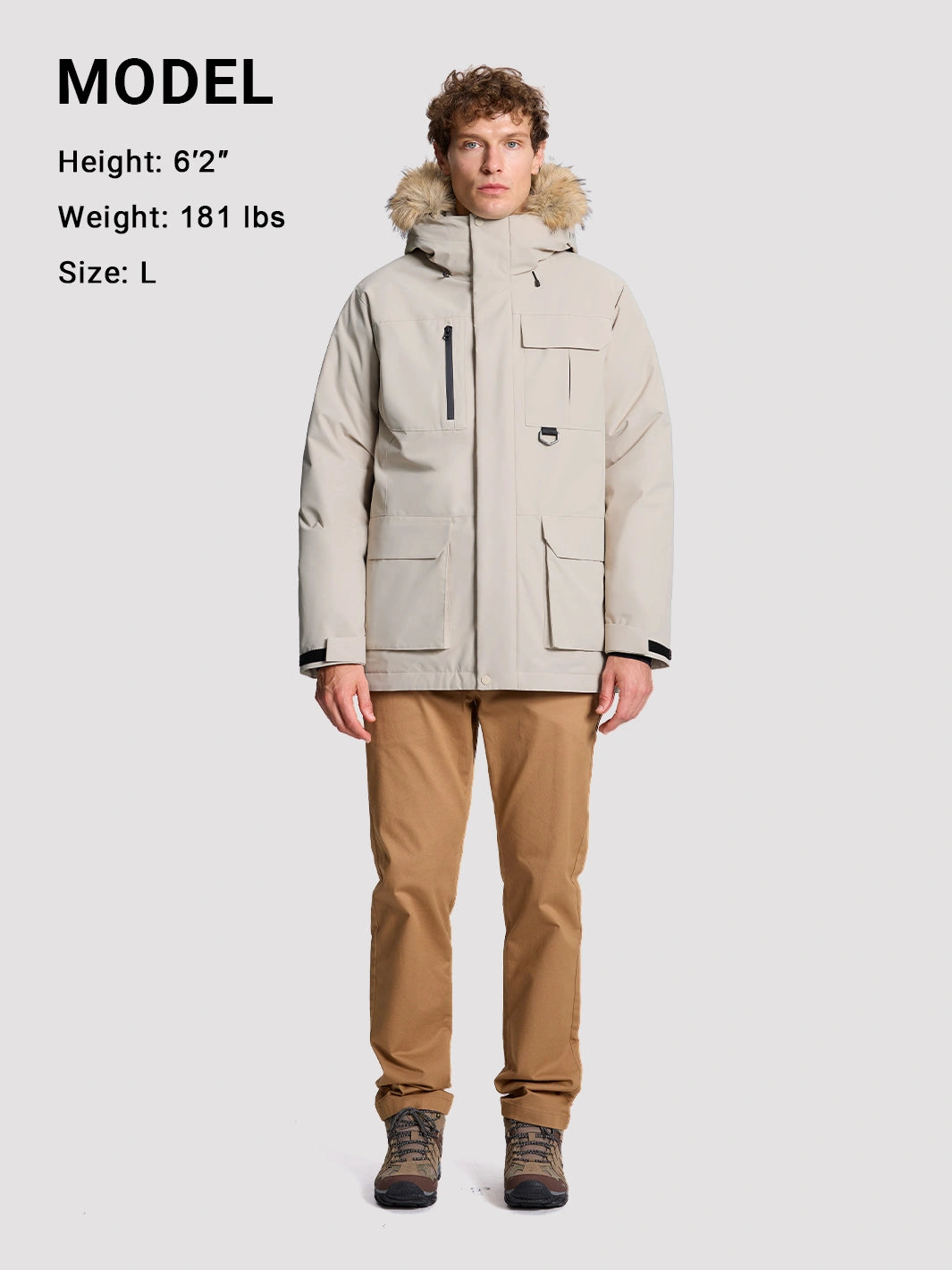 Men's 700 Fill Power Water-Resistant Duck Down Parka Jacket PIONEER CAMP