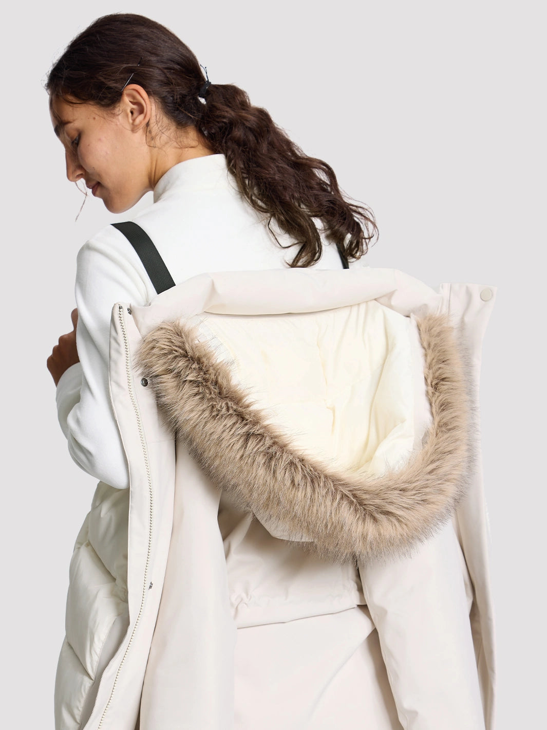 Women's Waterproof 700 Fill Power Down Parka with Removable Faux Fur Hood PIONEER CAMP