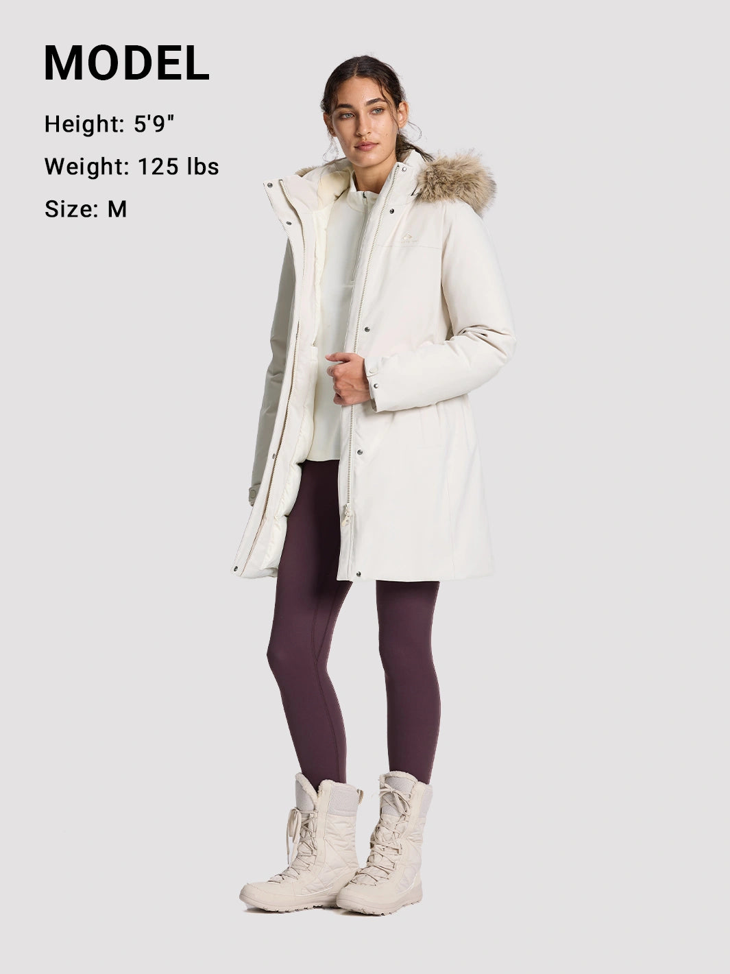 Women's Waterproof 700 Fill Power Down Parka with Removable Faux Fur Hood PIONEER CAMP