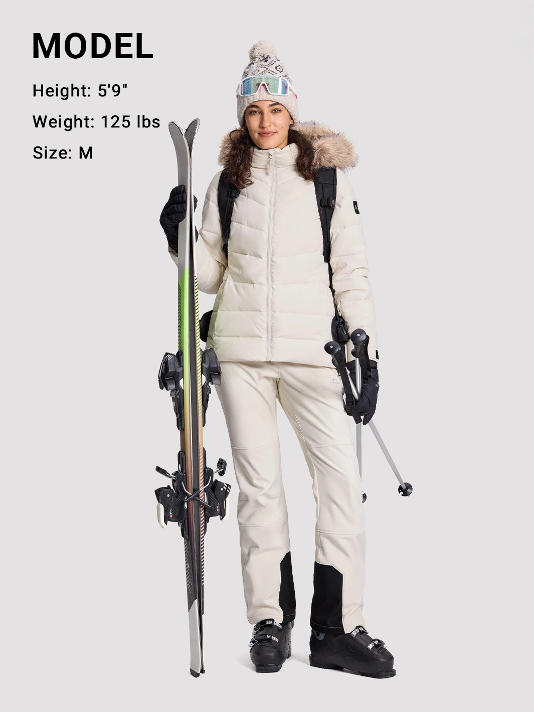 Women's Slim-Fit Faux Fur Collar SORONA Insulated Ski Jacket PIONEER CAMP