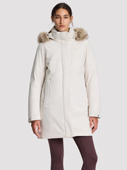 Women's Waterproof 700 Fill Power Down Parka with Removable Faux Fur Hood PIONEER CAMP
