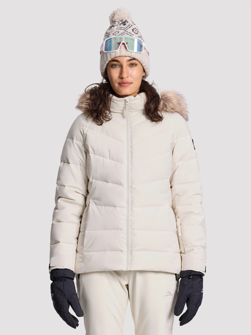 Women's Slim-Fit Faux Fur Collar SORONA Insulated Ski Jacket PIONEER CAMP