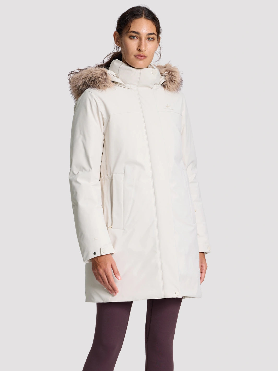 Women's Waterproof 700 Fill Power Down Parka with Removable Faux Fur Hood PIONEER CAMP