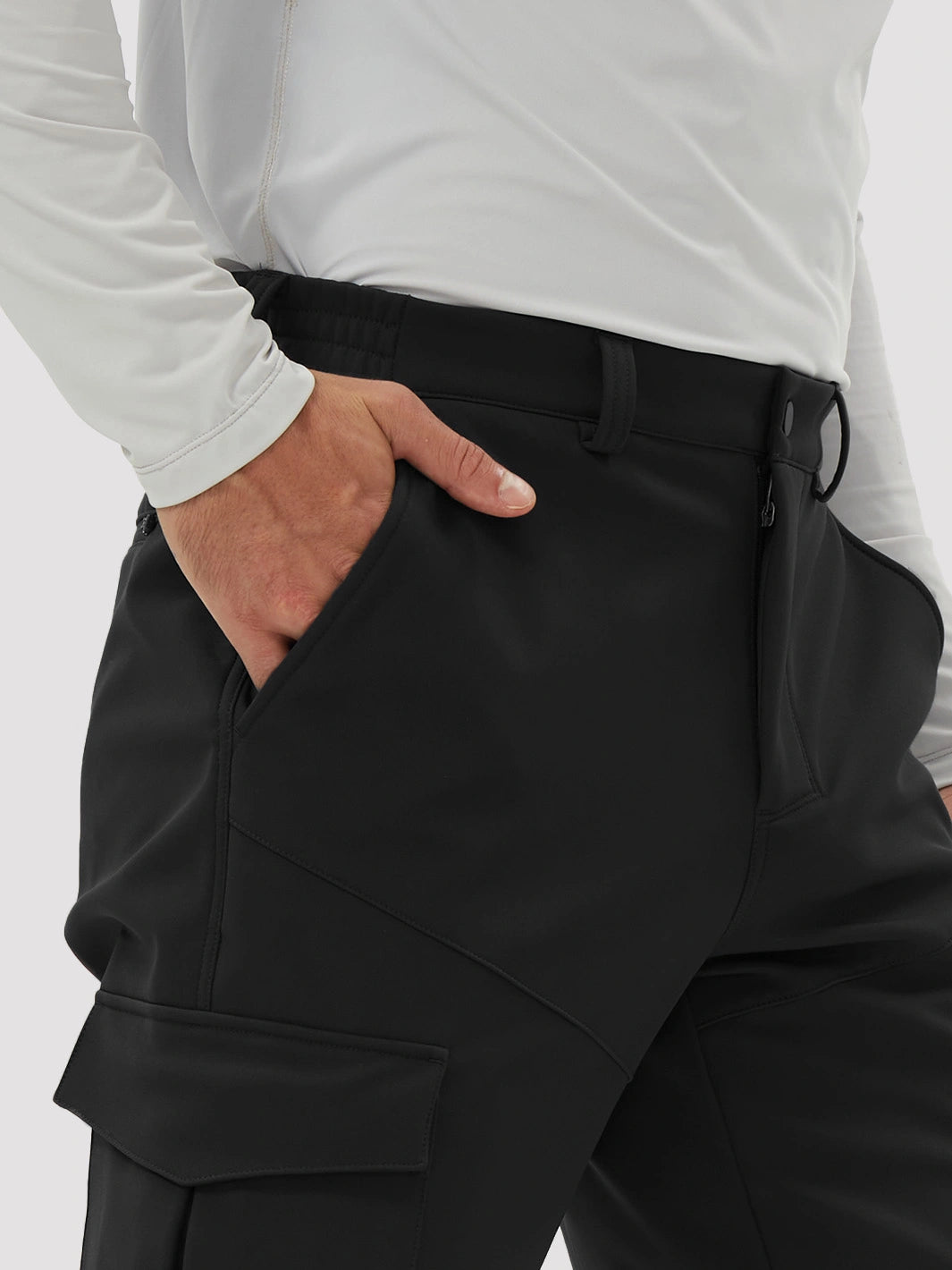 Men's Fleece-Lined Waterproof Cargo Hiking Pants