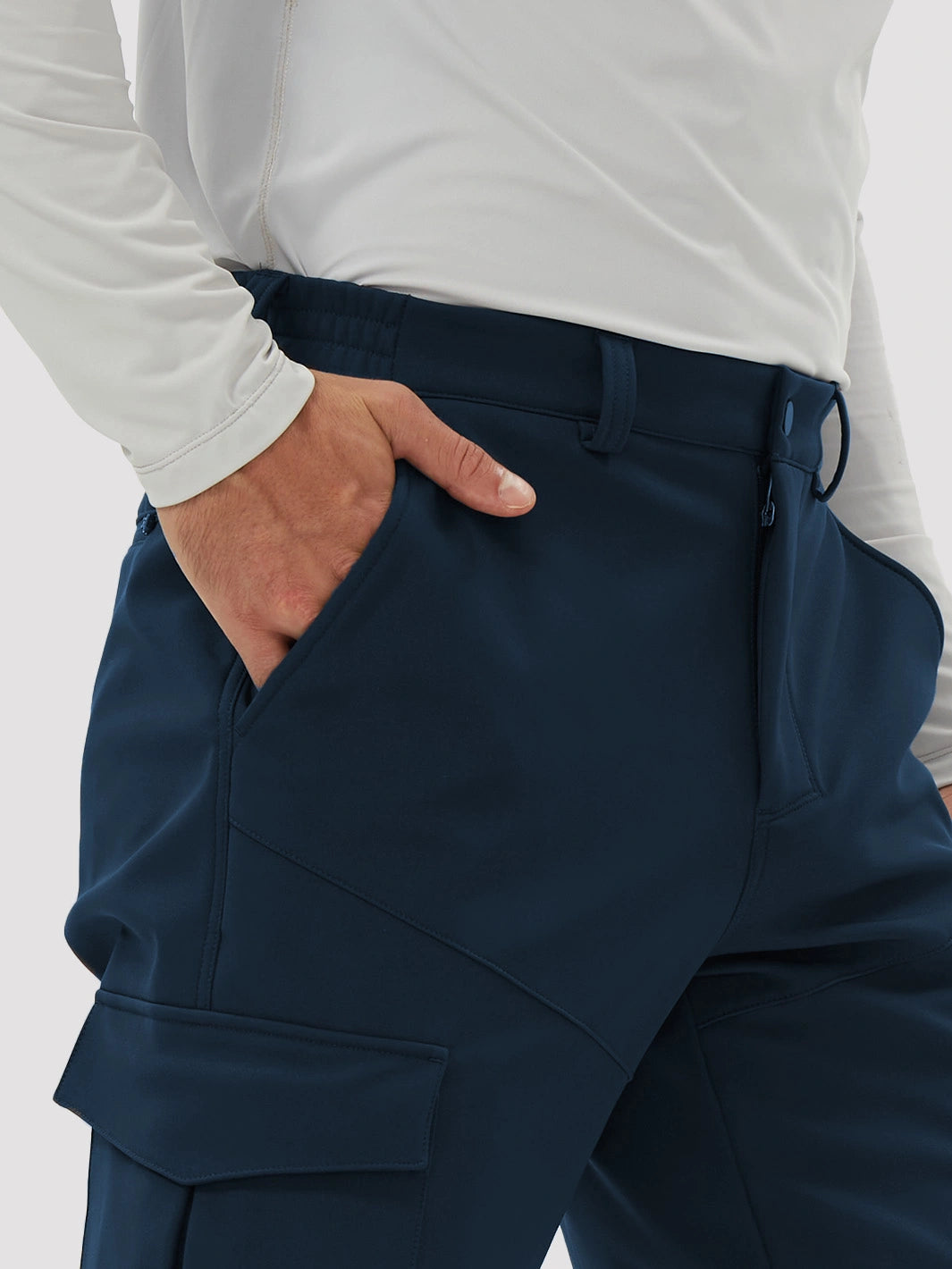 Men's Fleece-Lined Waterproof Cargo Hiking Pants
