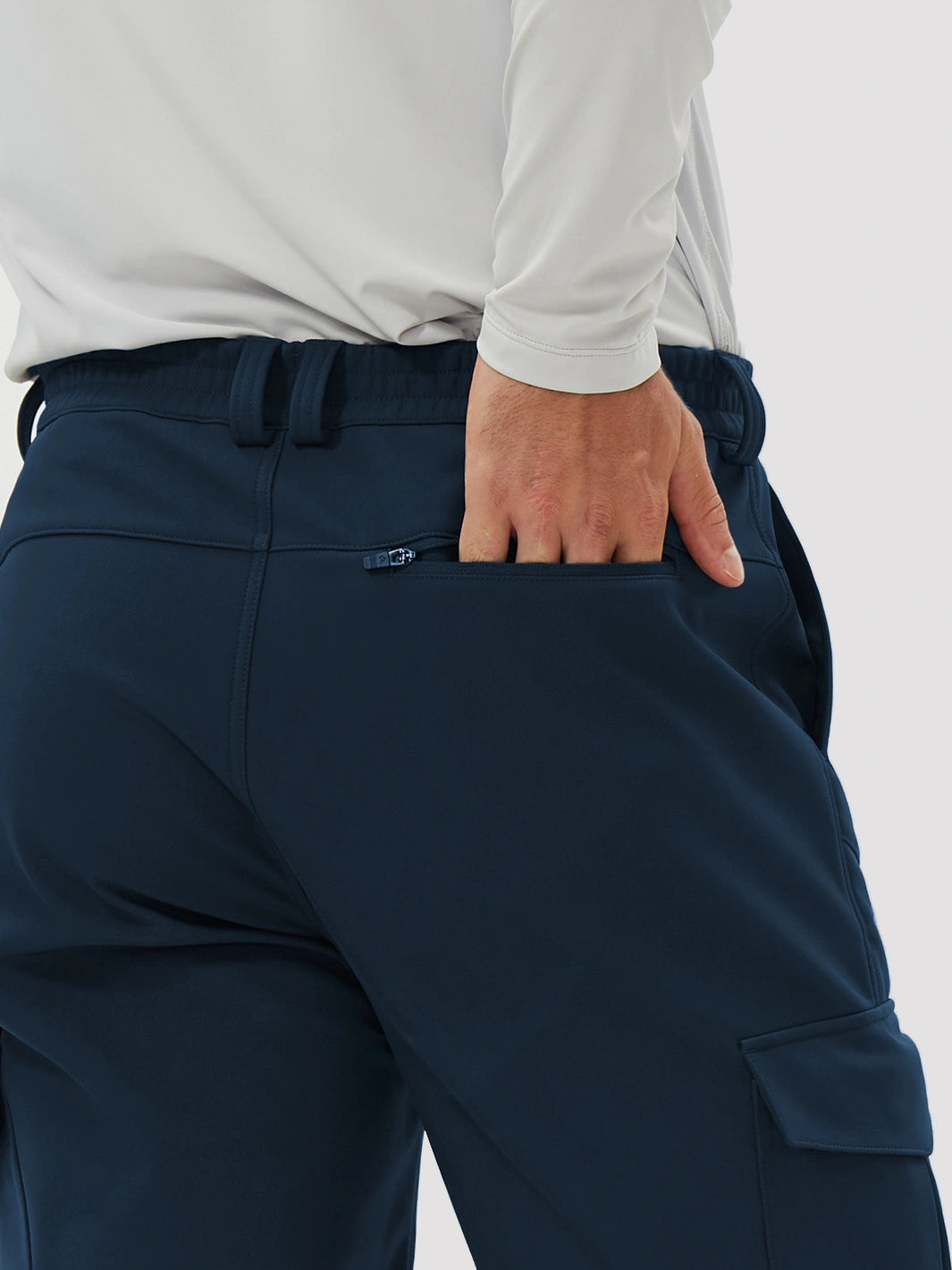 Men's Fleece-Lined Waterproof Cargo Hiking Pants