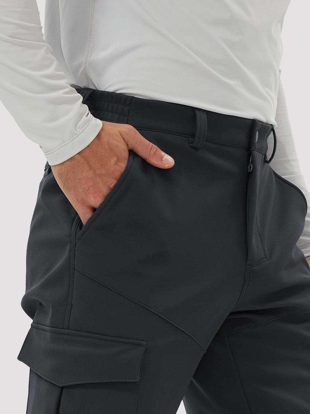 Men's Fleece-Lined Waterproof Cargo Hiking Pants