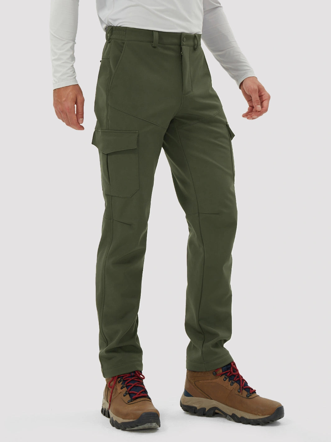 Men's Fleece-Lined Waterproof Cargo Hiking Pants