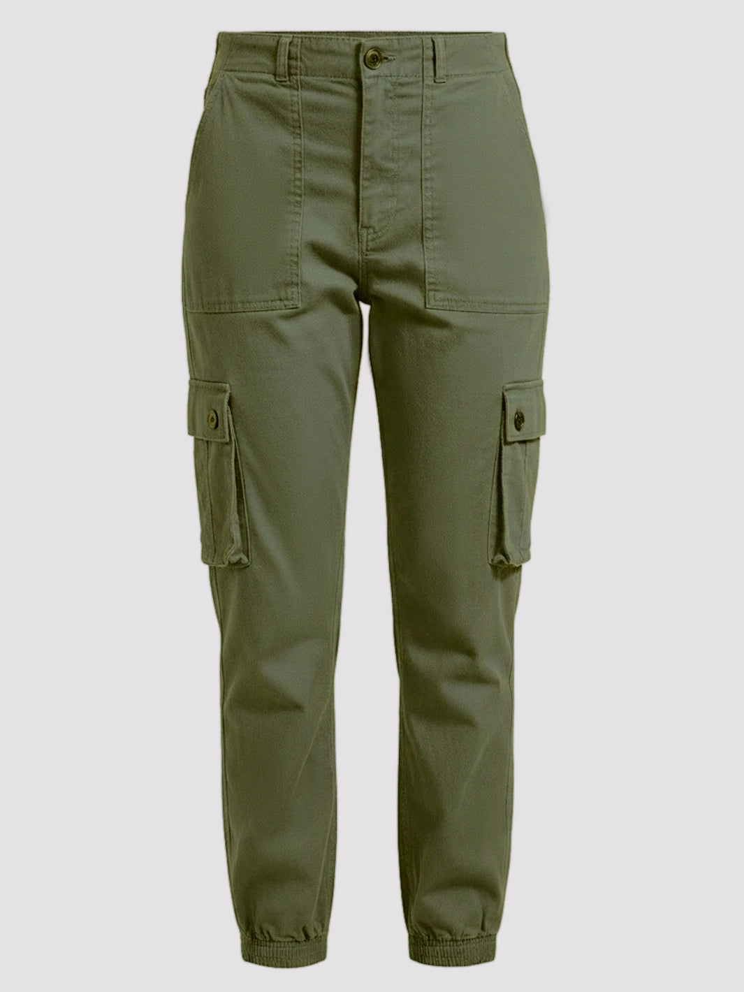Women's High-Rise Tapered Cargo Pants with 6 Pockets