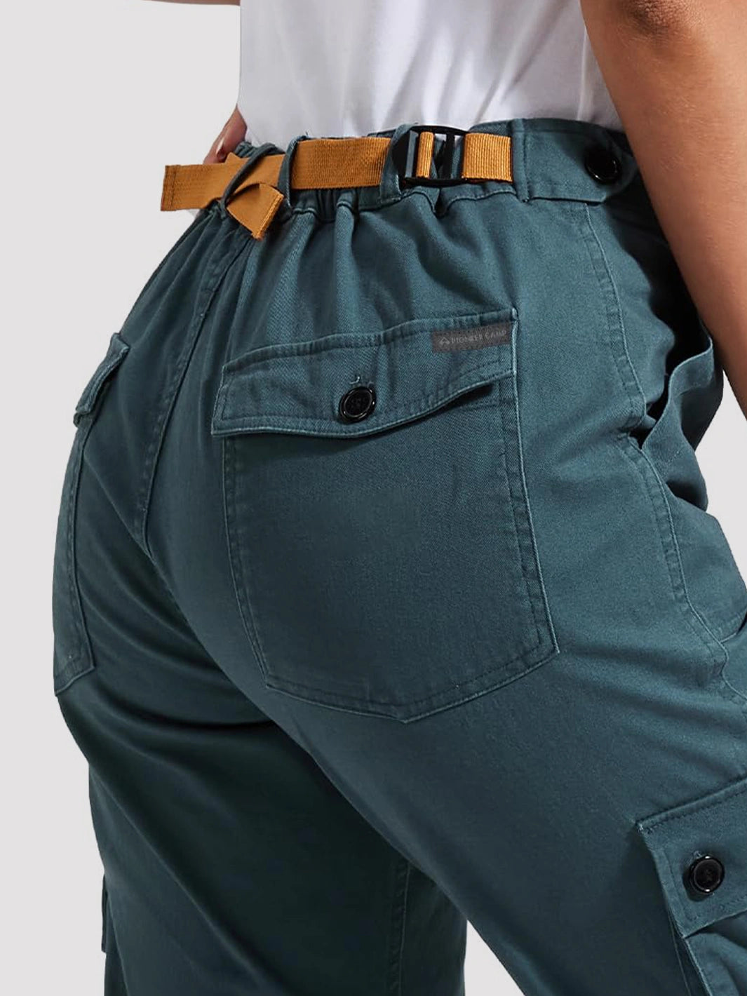 Women's High-Rise Tapered Cargo Pants with 6 Pockets