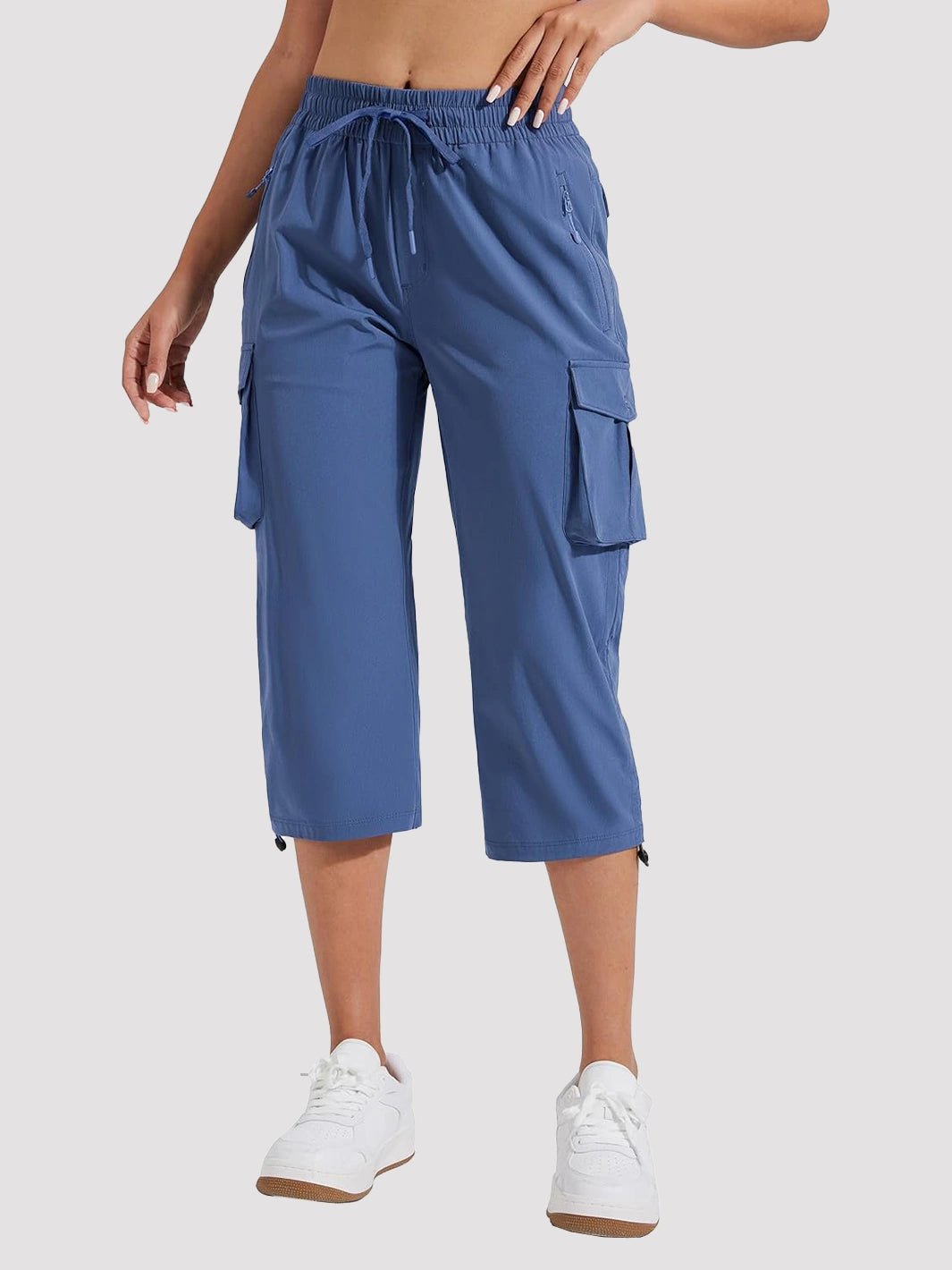 Leichte Cargo-Caprihose für Damen, schnell trocknend