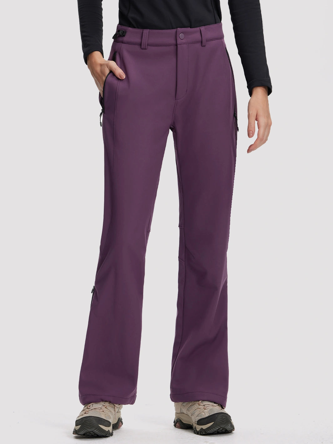 Women's Fleece-Lined Water-Resistant Hiking Pants PIONEER CAMP