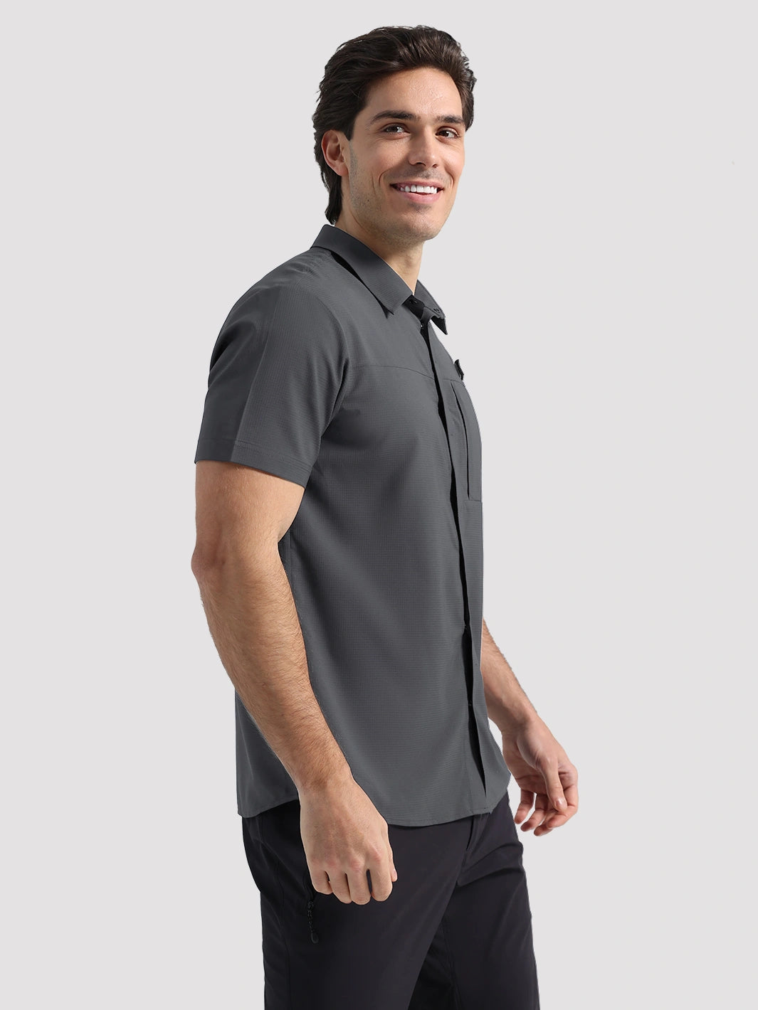 Men's UPF 50+ Quick-Dry Fishing Shirt with Rod Holder