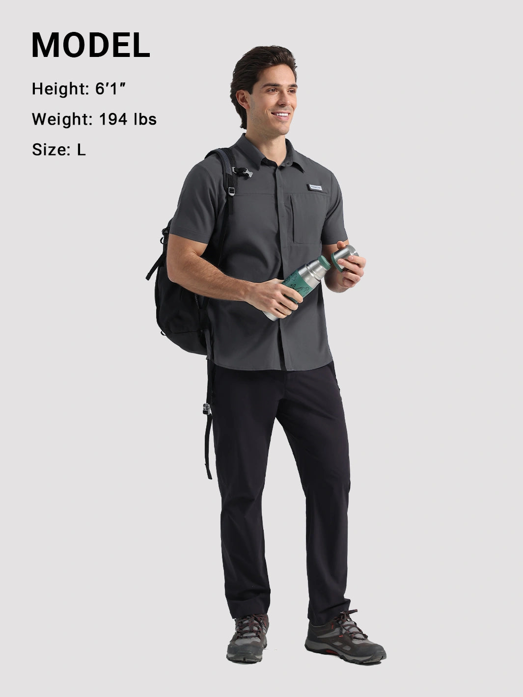 Men's UPF 50+ Quick-Dry Fishing Shirt with Rod Holder