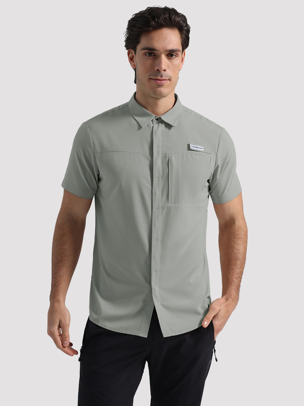 Men's UPF 50+ Quick-Dry Fishing Shirt with Rod Holder PIONEER CAMP