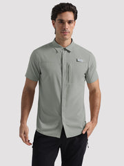 Men's UPF 50+ Quick-Dry Fishing Shirt with Rod Holder PIONEER CAMP