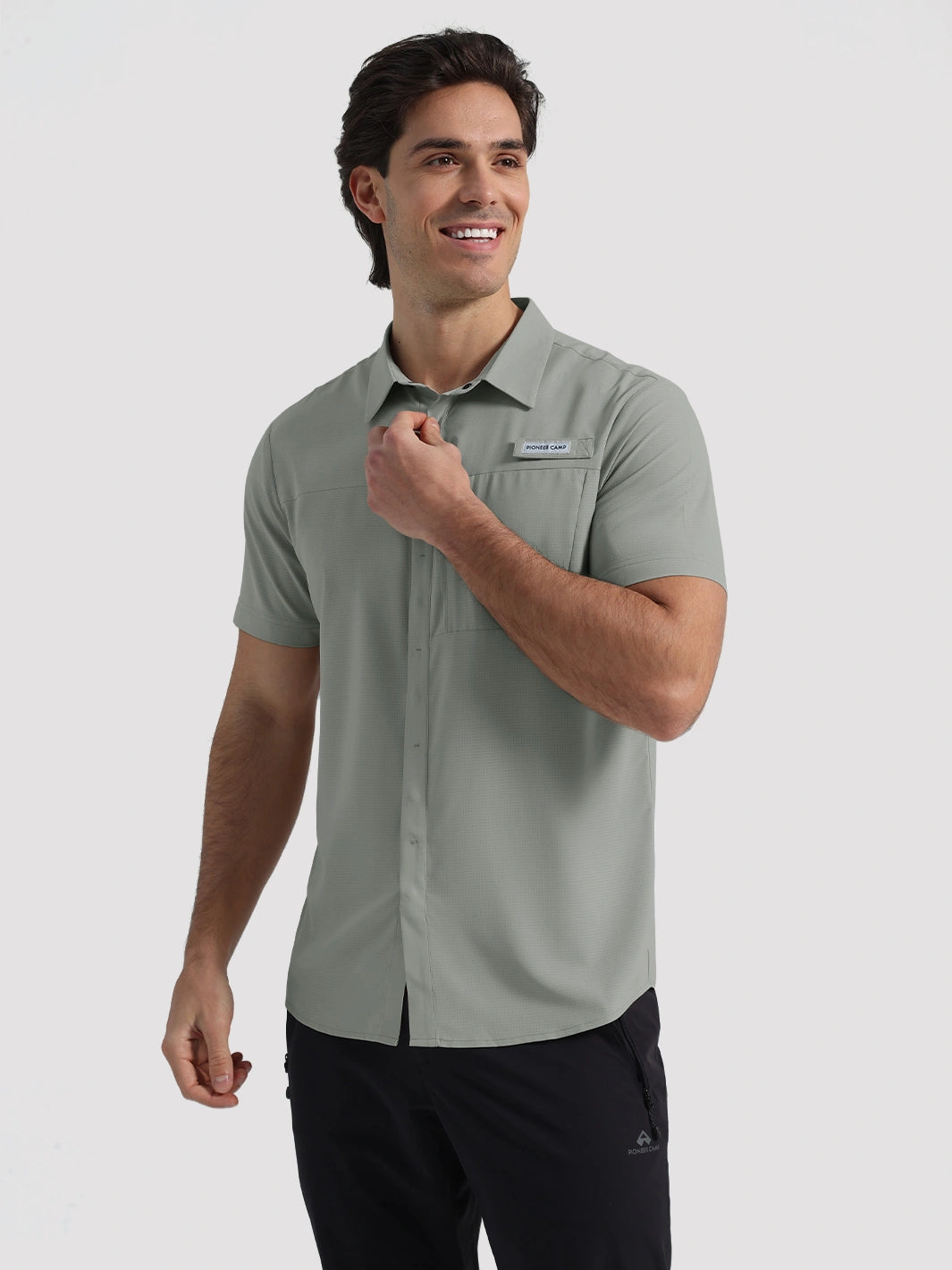 Men's UPF 50+ Quick-Dry Fishing Shirt with Rod Holder