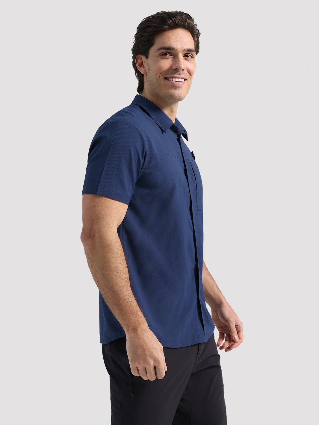 Men's UPF 50+ Quick-Dry Fishing Shirt with Rod Holder