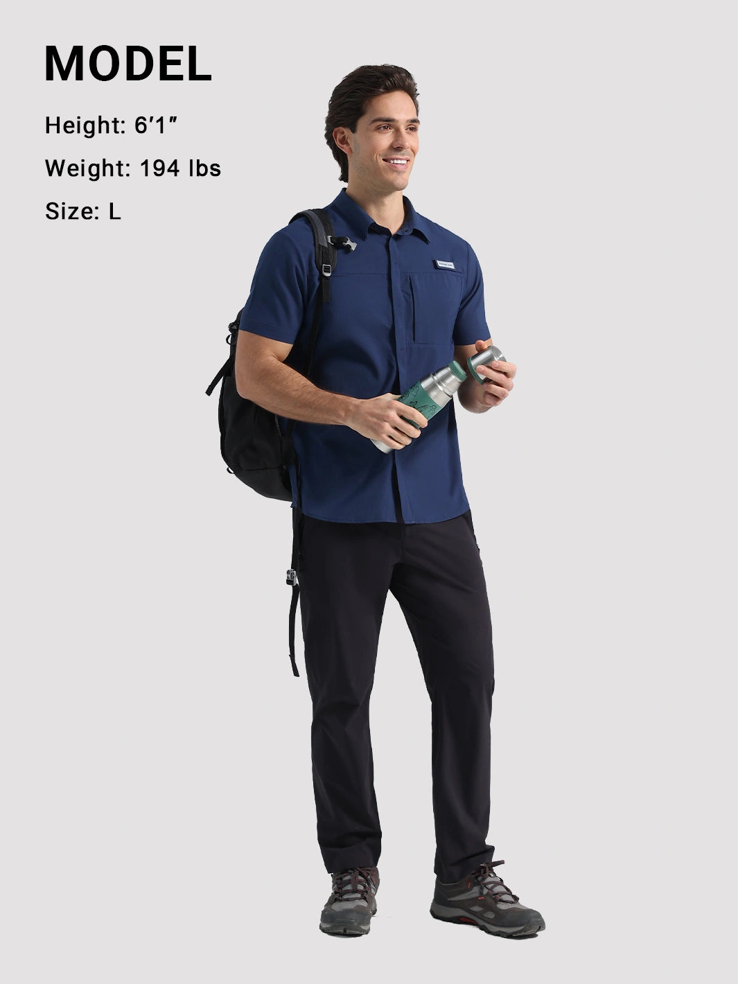 Men's UPF 50+ Quick-Dry Fishing Shirt with Rod Holder