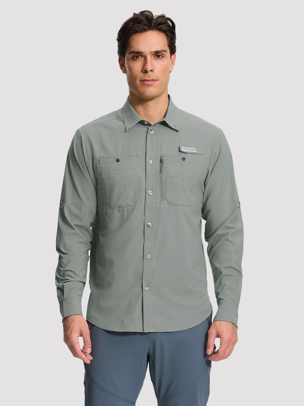 Camicia da pesca e trekking da uomo UPF 50+ con 6 tasche