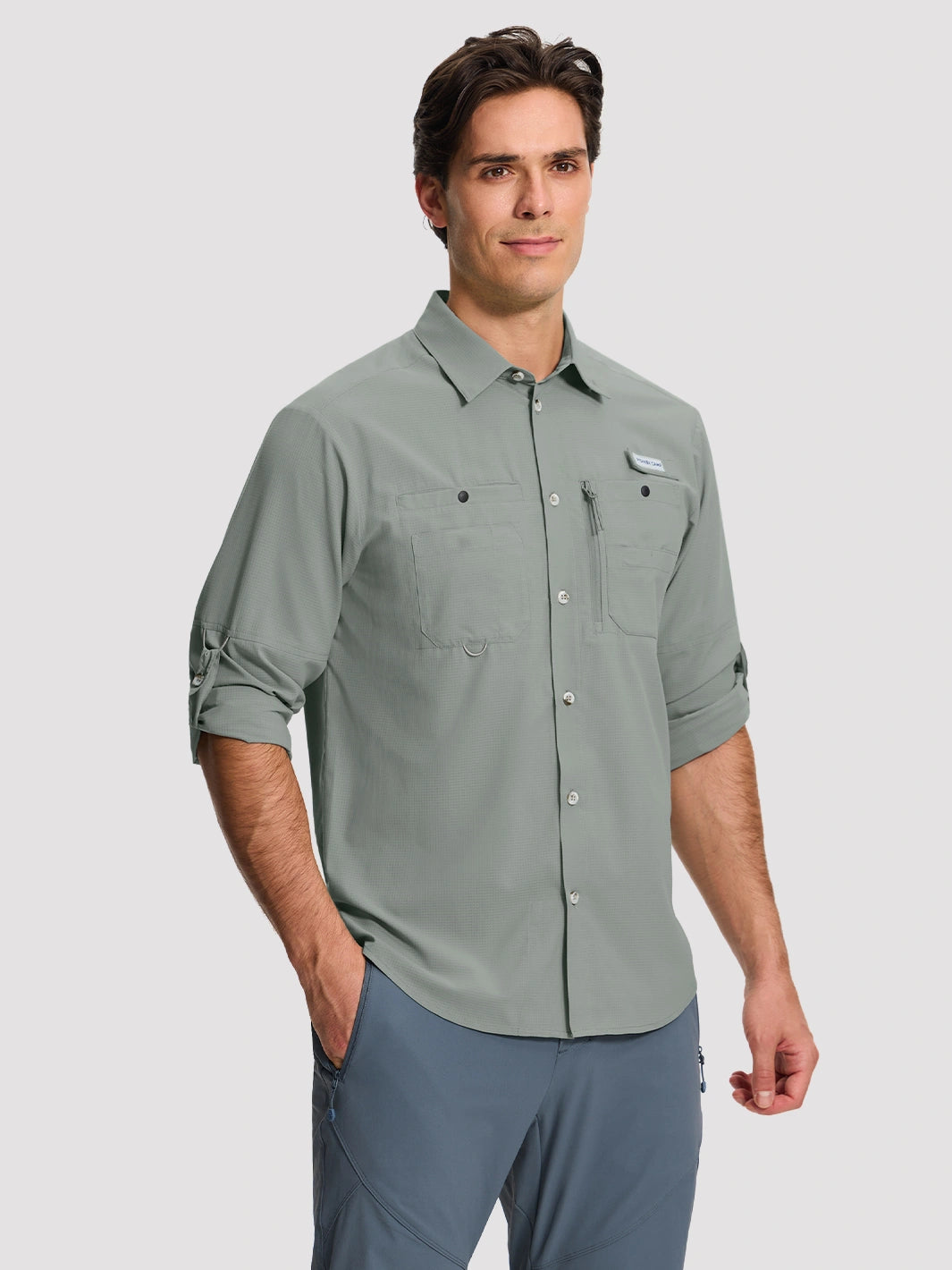 Camicia da pesca e trekking da uomo UPF 50+ con 6 tasche