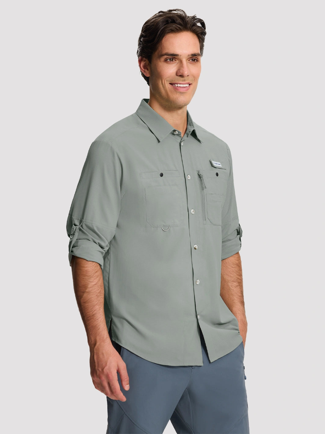 Camicia da pesca e trekking da uomo UPF 50+ con 6 tasche