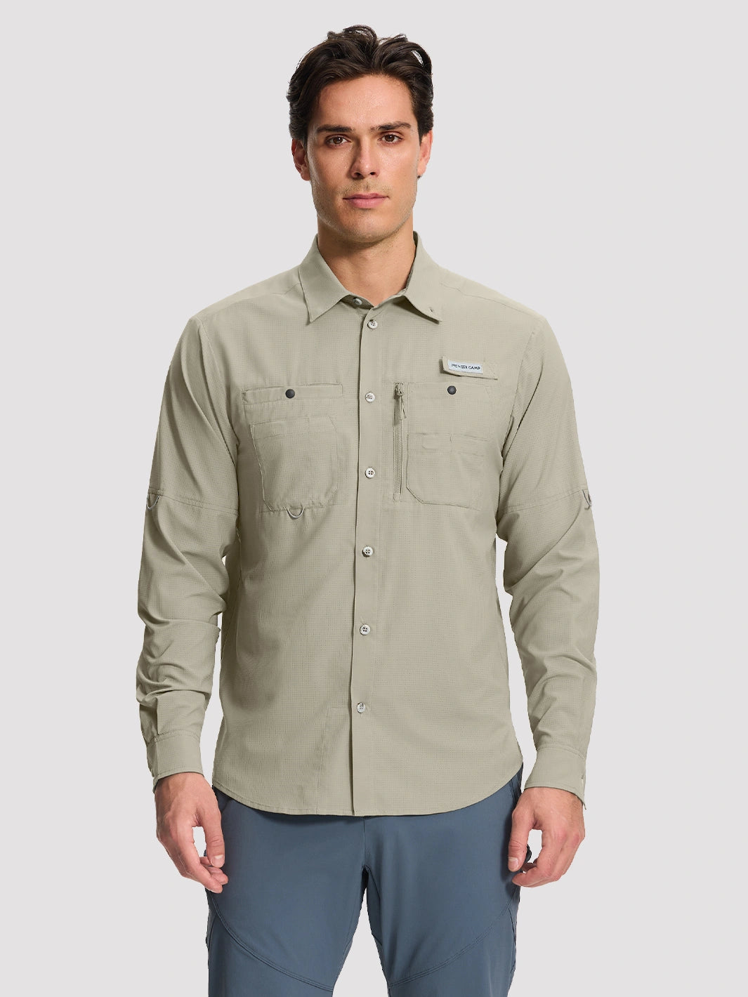 Camicia da pesca e trekking da uomo UPF 50+ con 6 tasche