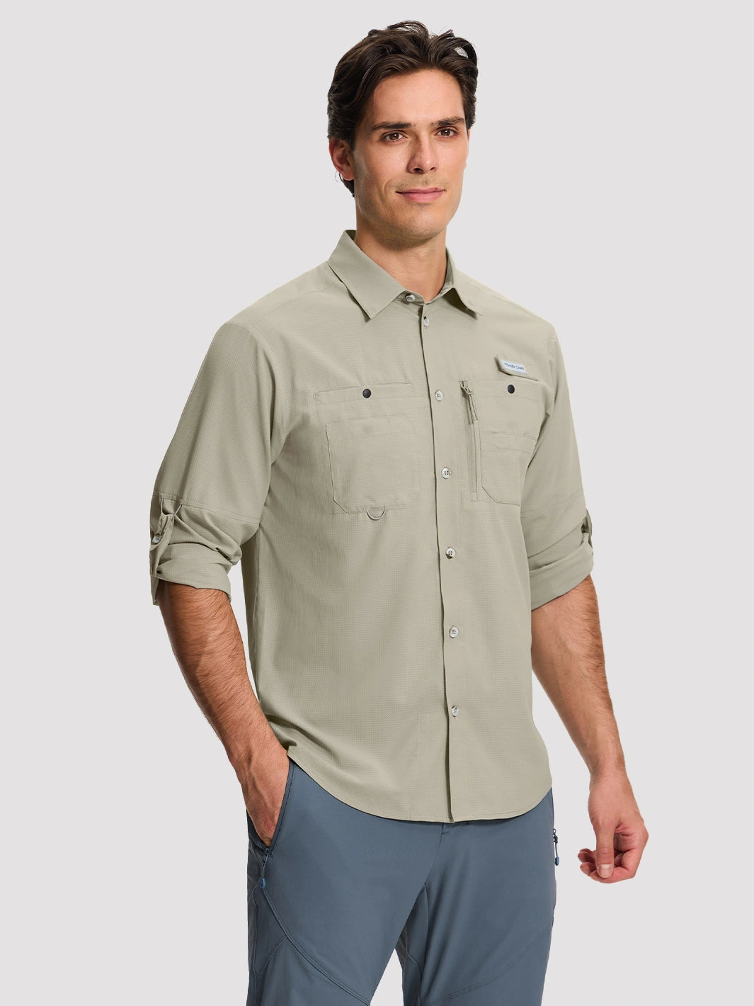 Camicia da pesca e trekking da uomo UPF 50+ con 6 tasche