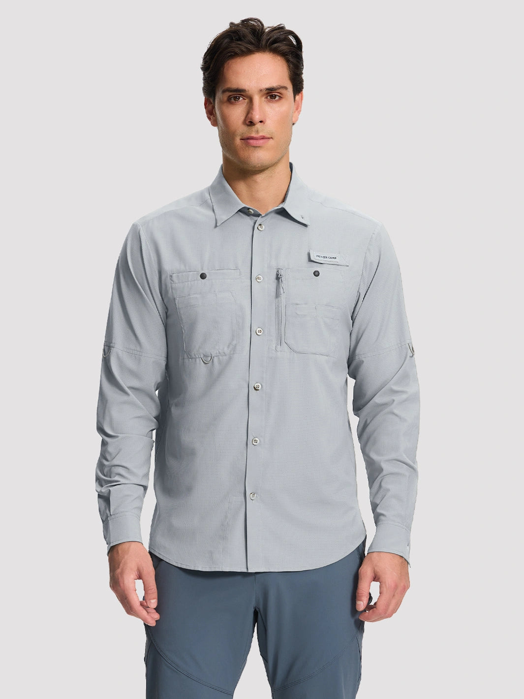 Men's UPF 50+ 6-Pocket Fishing & Hiking Shirt PIONEER CAMP