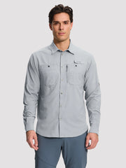 Men's UPF 50+ 6-Pocket Fishing & Hiking Shirt PIONEER CAMP