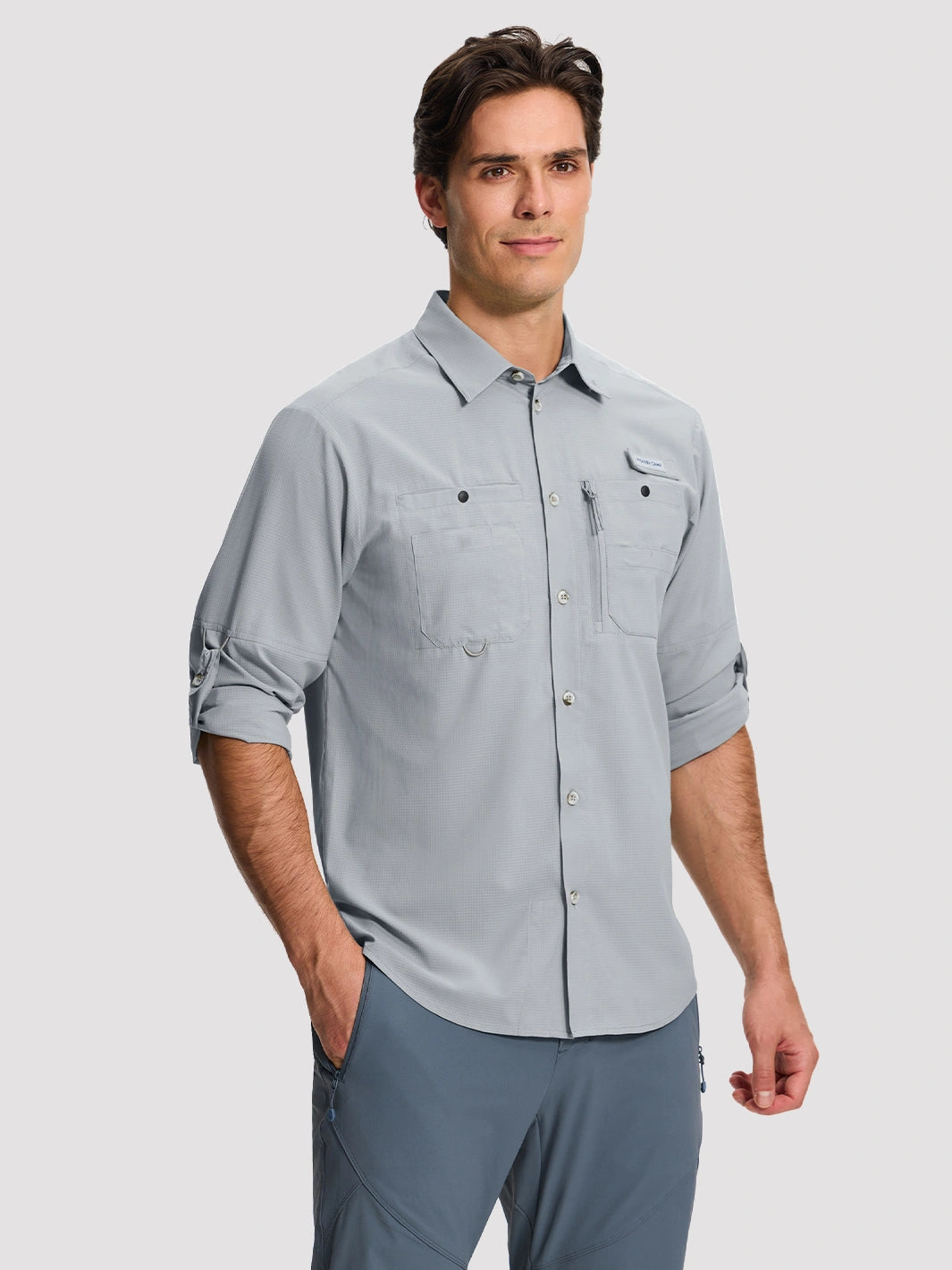 Camicia da pesca e trekking da uomo UPF 50+ con 6 tasche