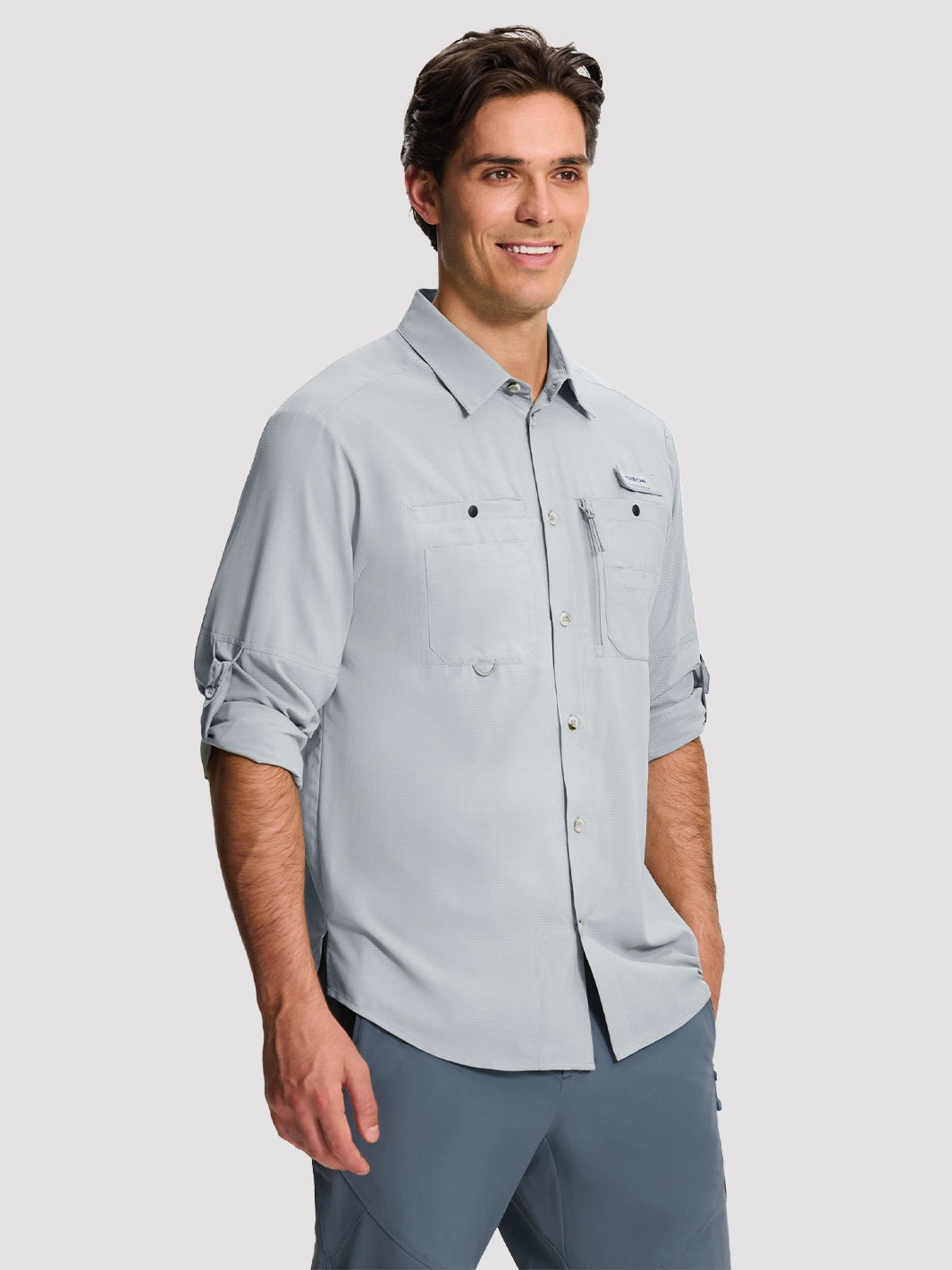 Camicia da pesca e trekking da uomo UPF 50+ con 6 tasche