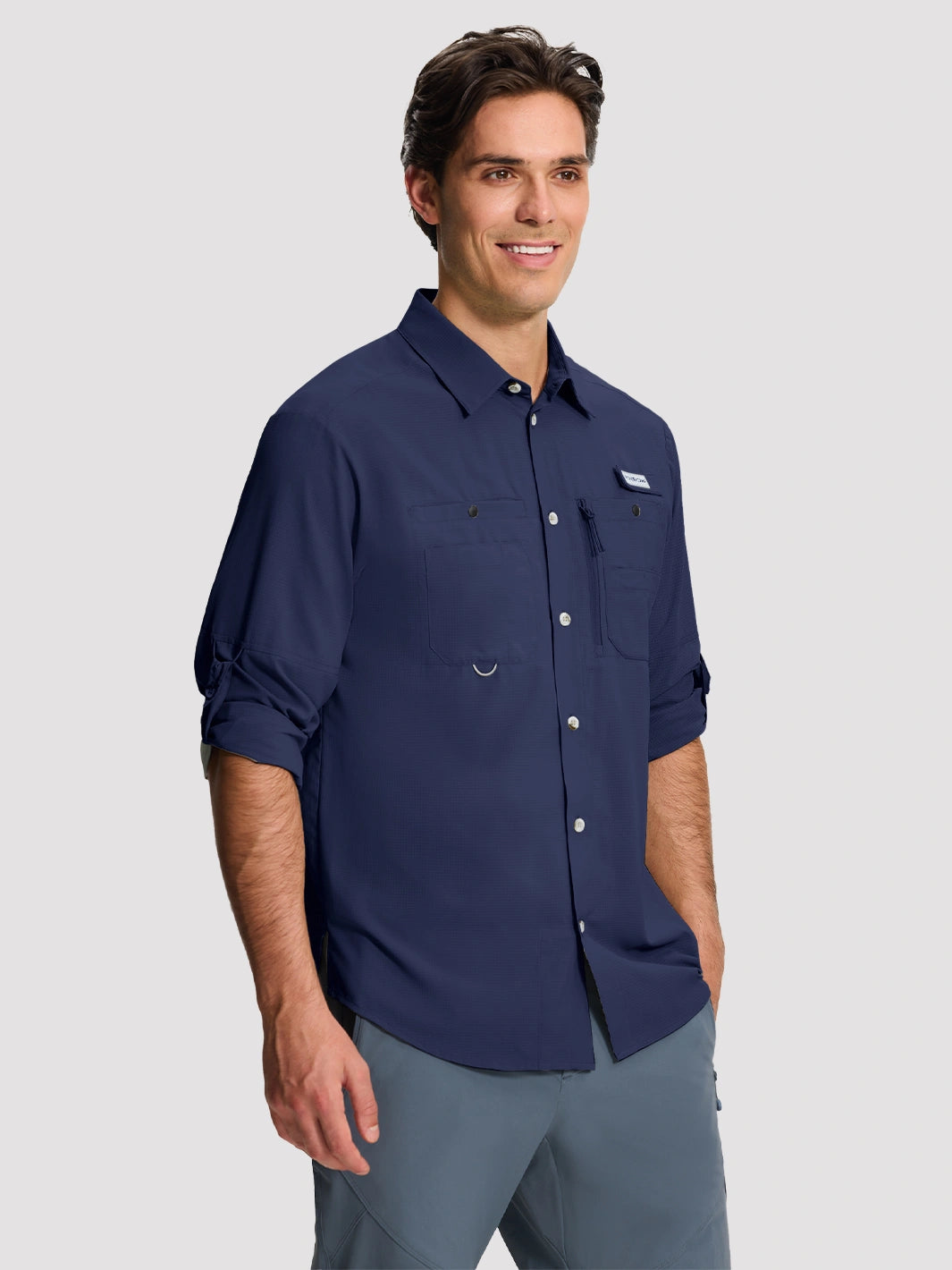 Camicia da pesca e trekking da uomo UPF 50+ con 6 tasche