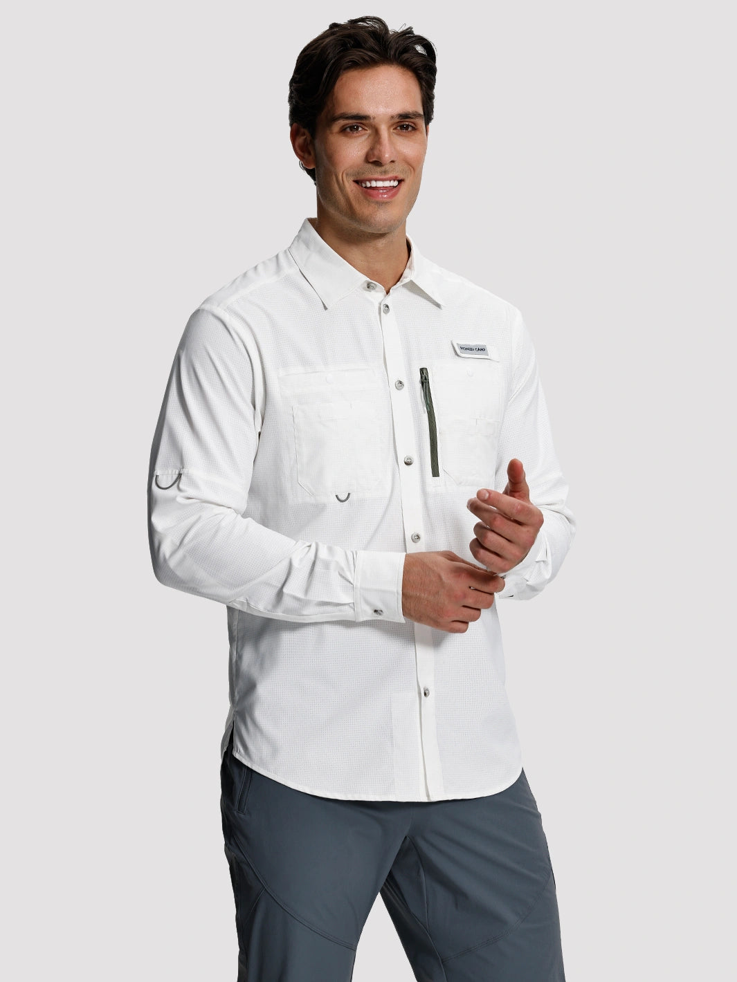 Camicia da pesca e trekking da uomo UPF 50+ con 6 tasche