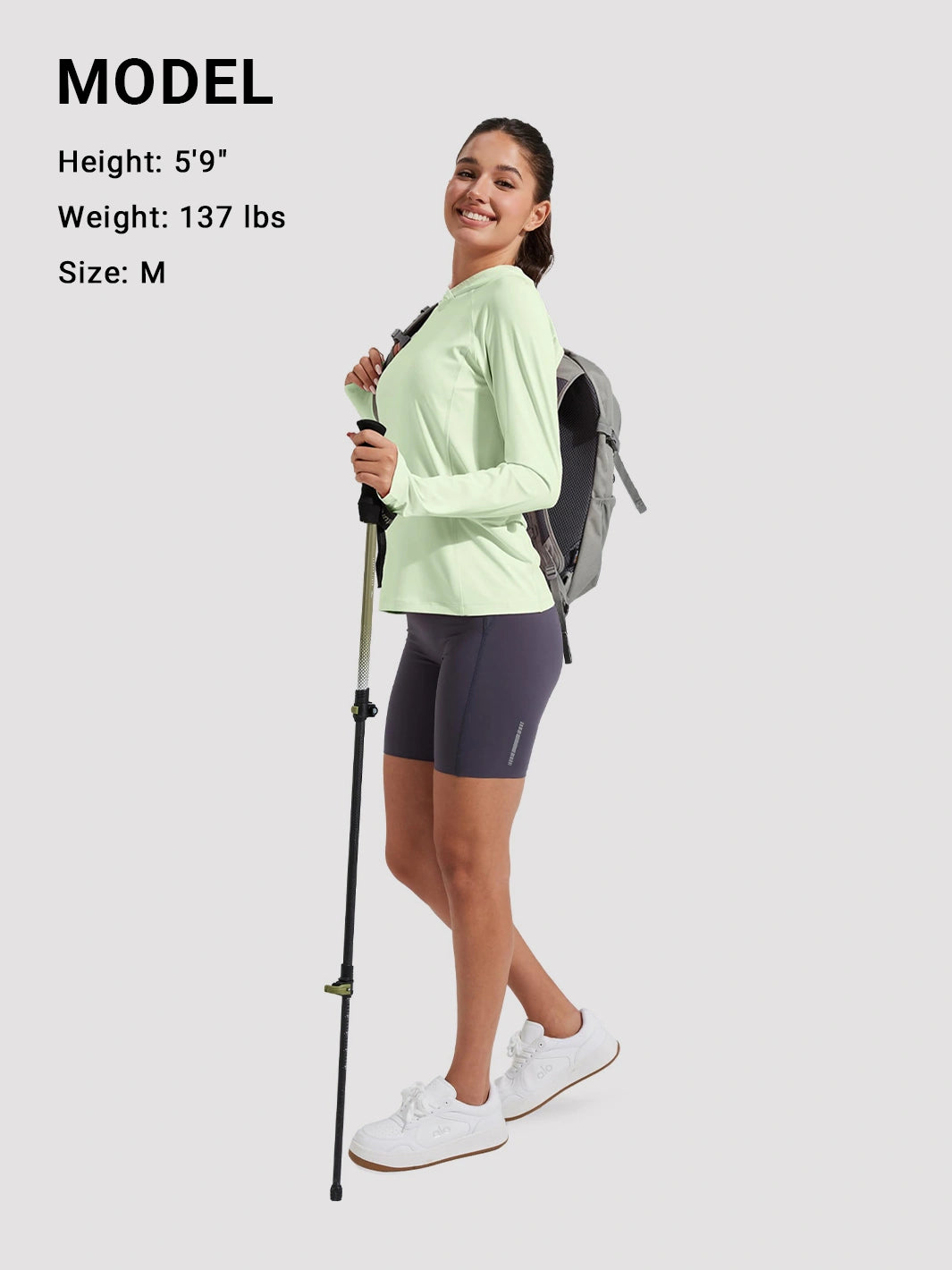 Damen UPF 50+ Sonnenschutz-Hoodie mit Pferdeschwanzöffnung