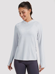 Damen UPF 50+ Sonnenschutz-Hoodie mit Pferdeschwanzöffnung