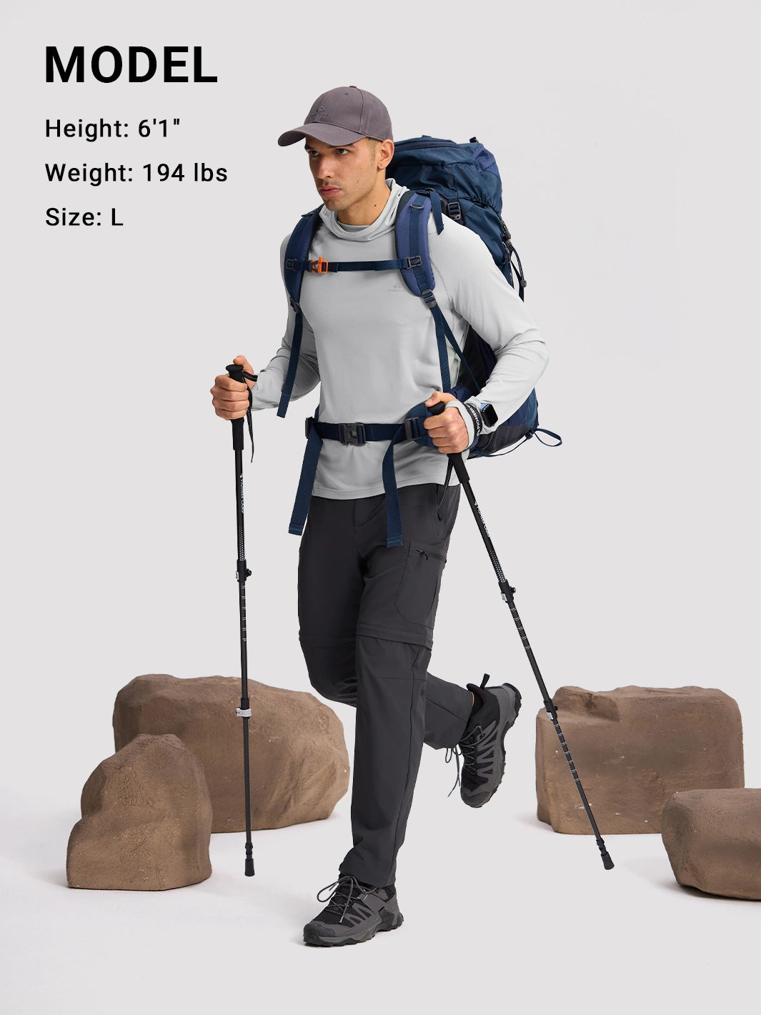 Men's UPF 50+ Hooded Sun Protection Top