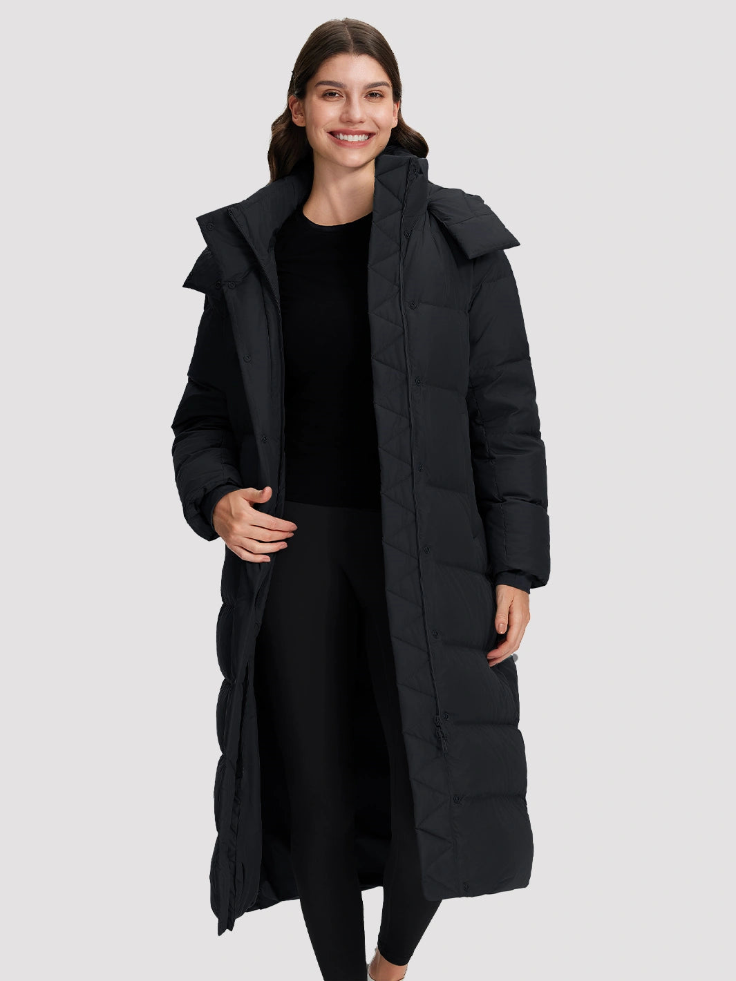 Women's Long Hooded Down Jacket PIONEER CAMP