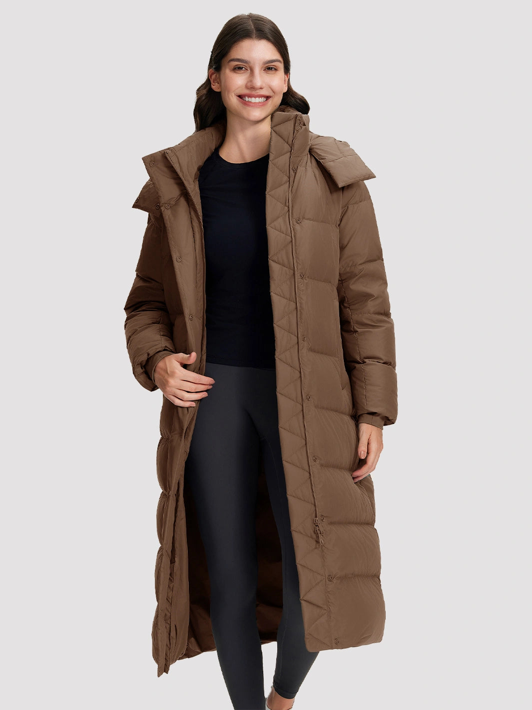 Women's Long Hooded Down Jacket PIONEER CAMP