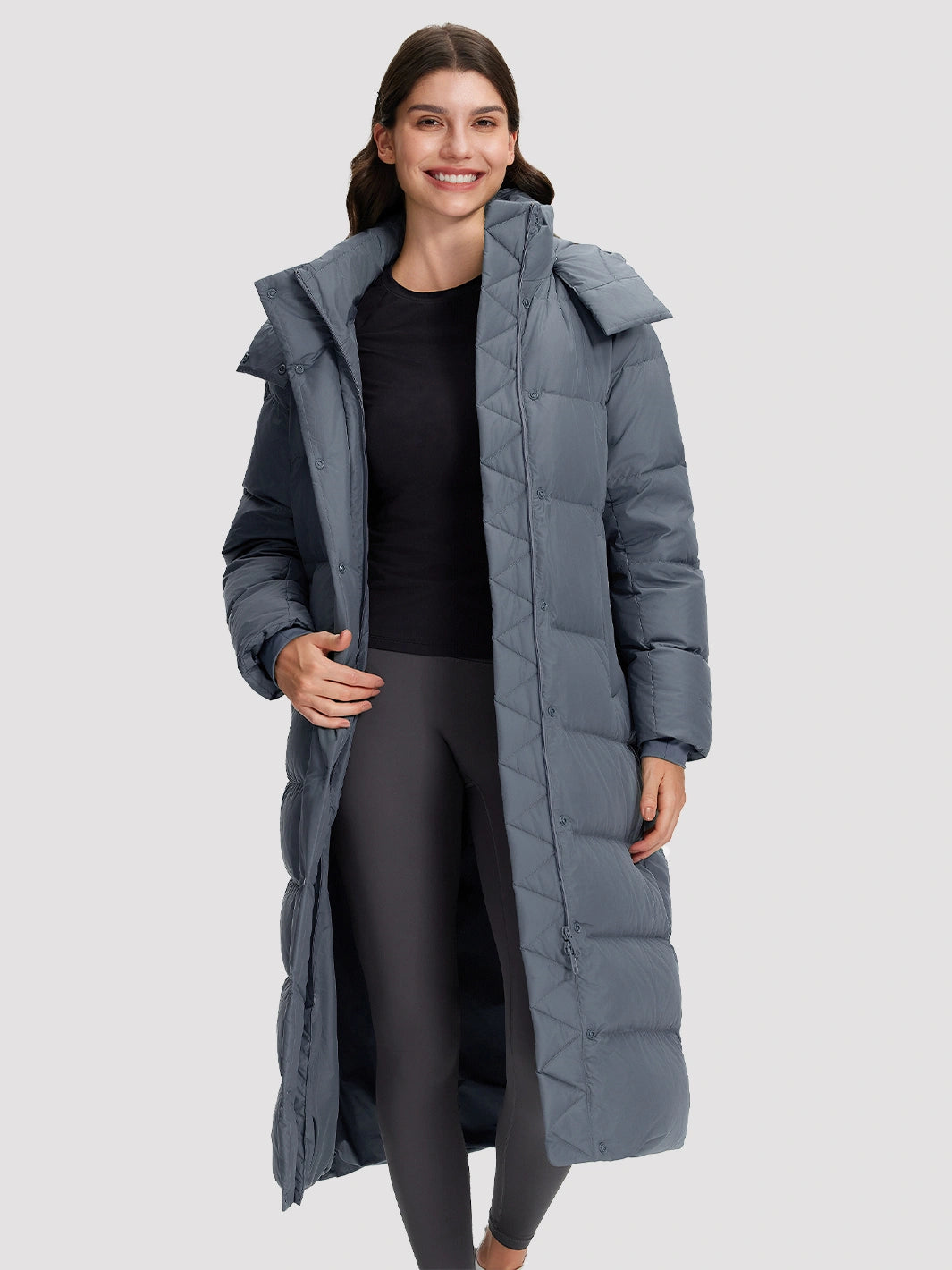 Women's Long Hooded Down Jacket PIONEER CAMP