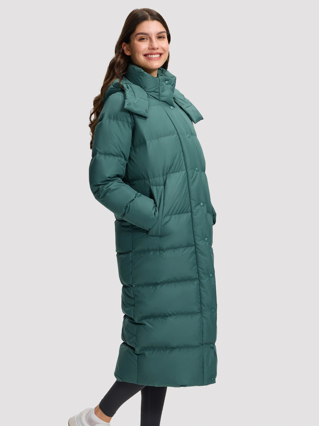 Women's Long Hooded Down Jacket PIONEER CAMP