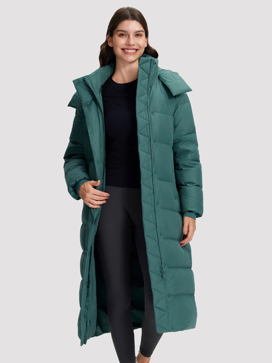 Women's Long Hooded Down Jacket PIONEER CAMP