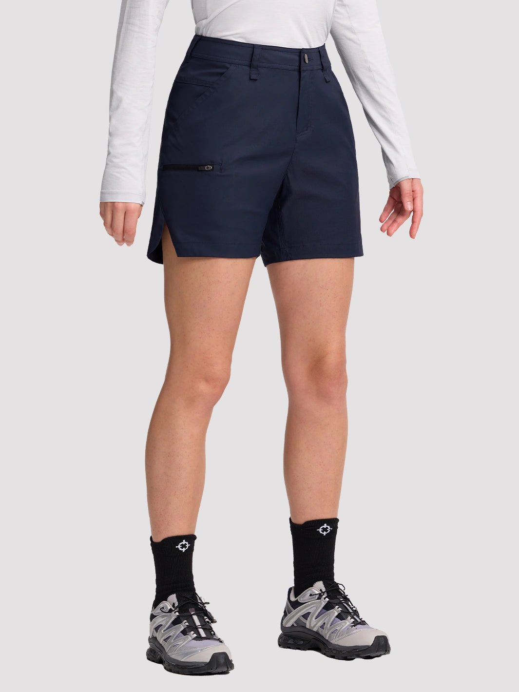 Pantalones cortos de senderismo de secado rápido para mujer de 5 pulgadas