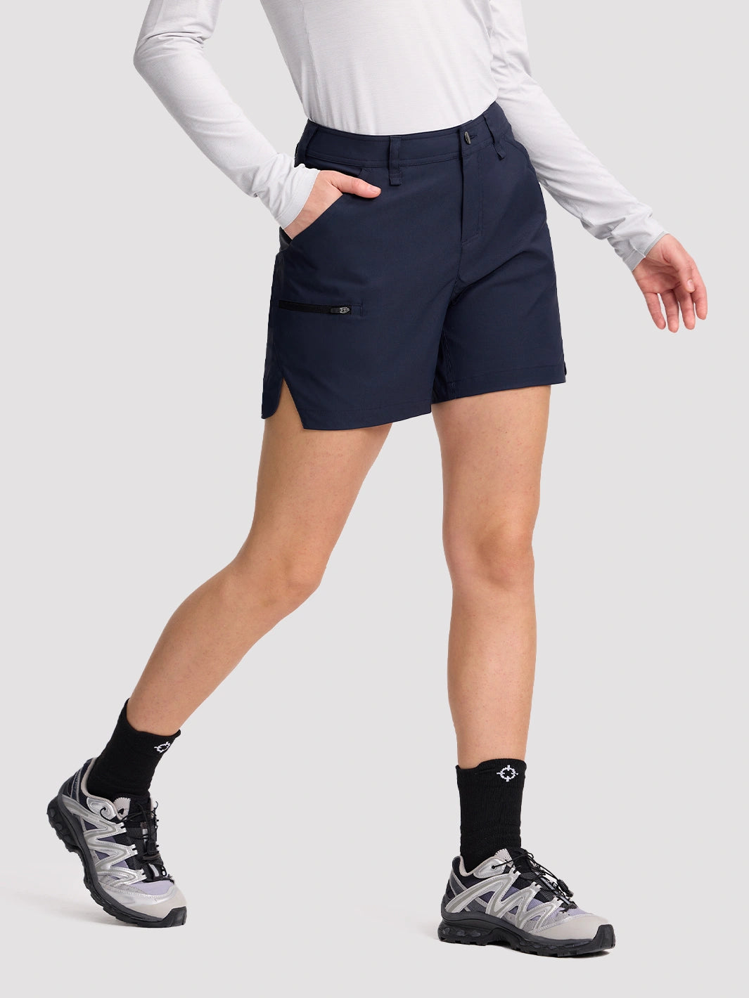 Pantalones cortos de senderismo de secado rápido para mujer de 5 pulgadas