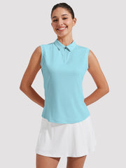 Women's UPF 50+ Sleeveless Golf Polo with Half-Zip