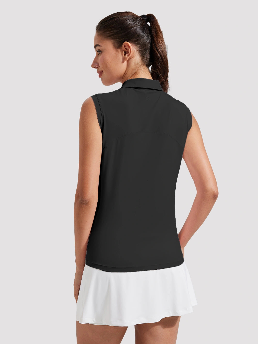 Women's UPF 50+ Sleeveless Golf Polo with Half-Zip